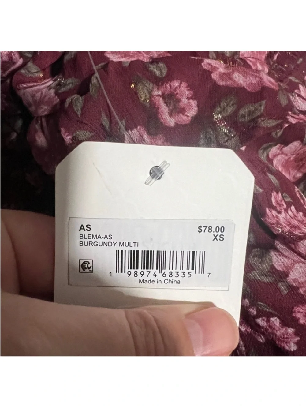 NWT Altard State Leanna Floral Mini Dress Burgundy long sleeve dress - Picture 3 of 4